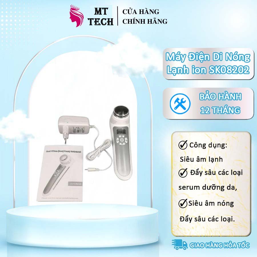 Máy điện di nóng lạnh ion sk08202 đẩy sâu tinh chất dùng cá nhân, dùng trong spa - tmv