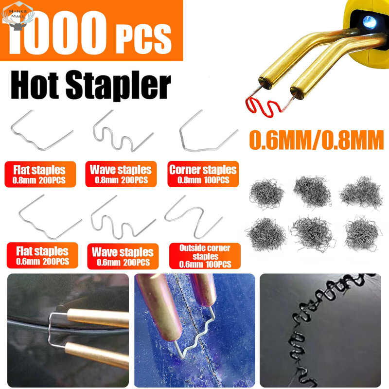 1000Pcs Hot Staples Thép Không Gỉ 6 Loại Ô Tô Bumper Nhựa Thợ Hàn Staples Bộ dụng cụ sửa chữa