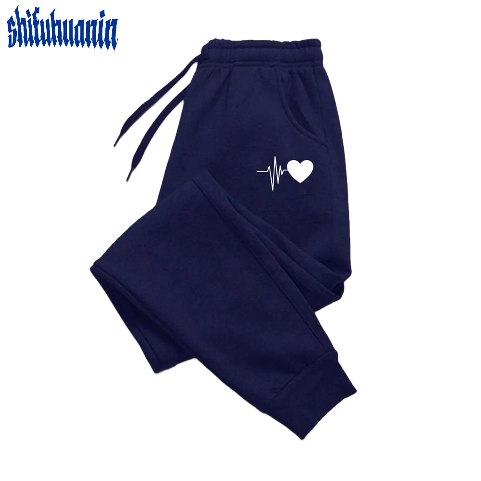 Women Jogging Pants Drawstring Jogging Pants Women’s Jogging Pants with Elastic Drawstring Waist Solid Color Sport Trousers with Pockets Comfortable Gym Exercise Pants Casual Streetwear for Active - 3