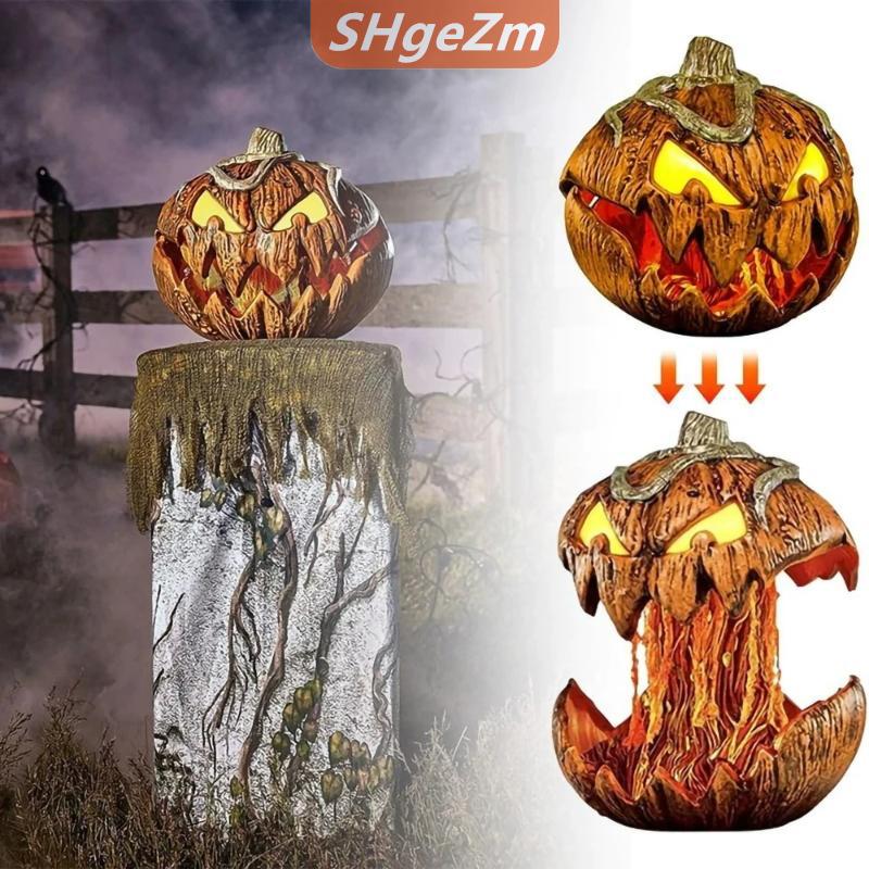 [COD] SHgeZm Halloween ly kỳ bí ngô trang trí âm thanh nâng bí ngô đầu ánh sáng Halloween trang trí ngôi nhà ma ám đạo cụ Nguồn cung cấp bên