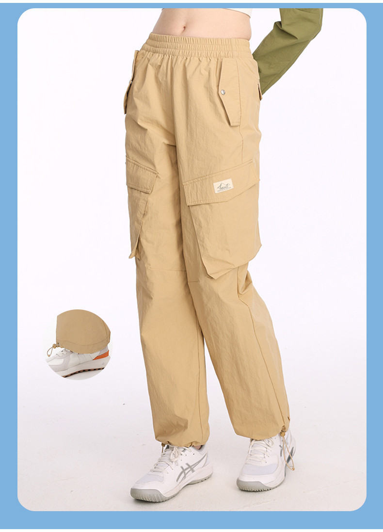 Ohsunny Cargo Pants Multi Pockets Women's Sunscreen High Waisted Wide Leg Casual Trousers Hiphop Street Tide UPF50+ · v2