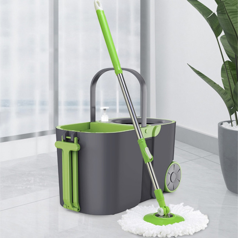 Global House WINKPLUS ชุดม็อบปั่นถังสเตนเลส รุ่น 2BSTB015-GY ขนาด 27x48x27ซม. สีเทา-เขียว รับประกันของเเท้! ราคา 1,428 บาท*ส่งฟรี