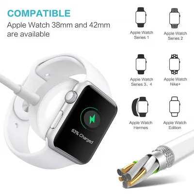 Watch Wireless Charger 2 in 1 Apple Watch Series Wireless Charger 1 2 3 4 USB Magnetic Charging Cable 3.3ft/1m Suitable for iPhone mobile phone charger