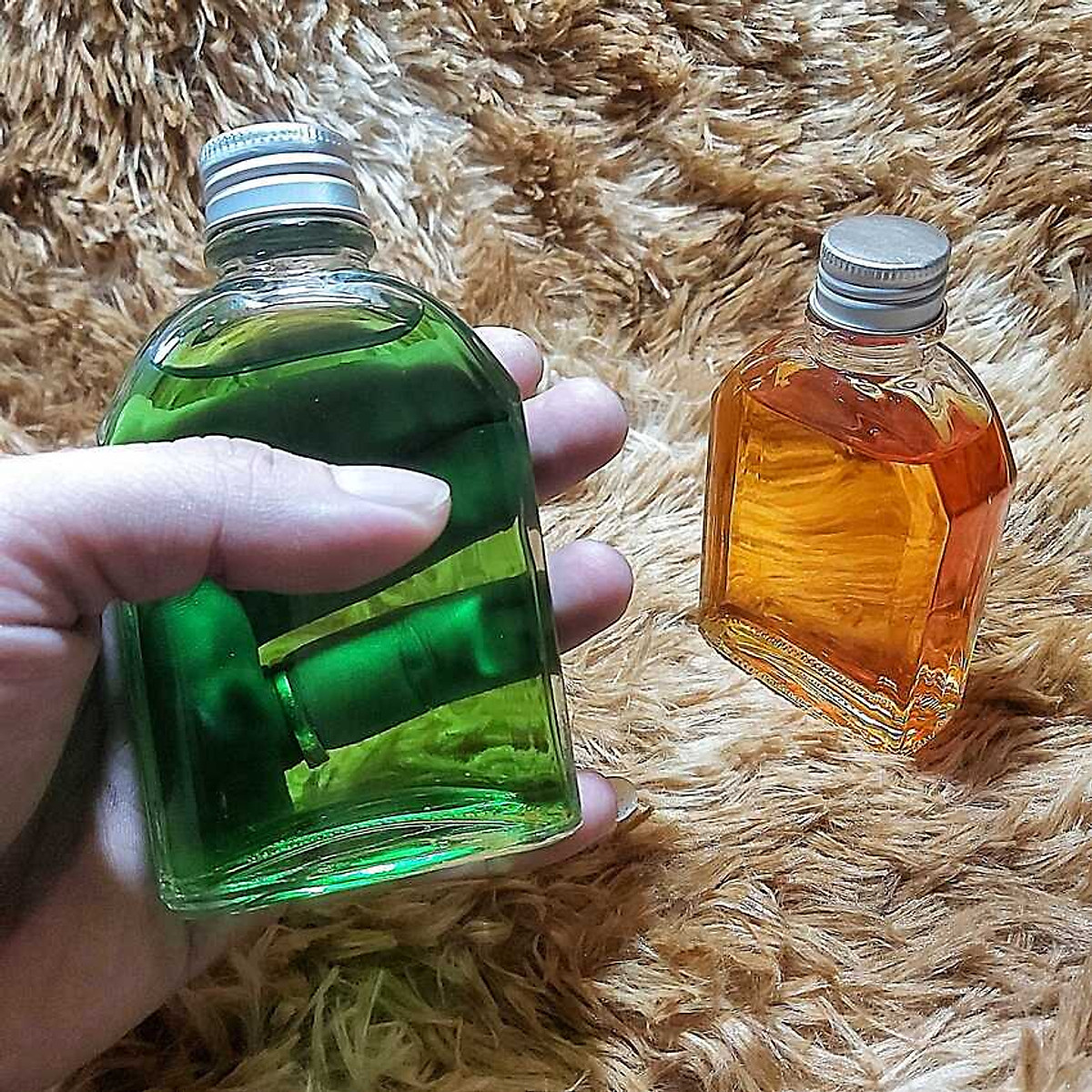 Chai đựng rượu mini 100ml cao cấp vuông vát vai kiểu dẹt – nắp nhôm - chai thủy tinh 100ml – chai thủy tinh nhỏ trong suốt