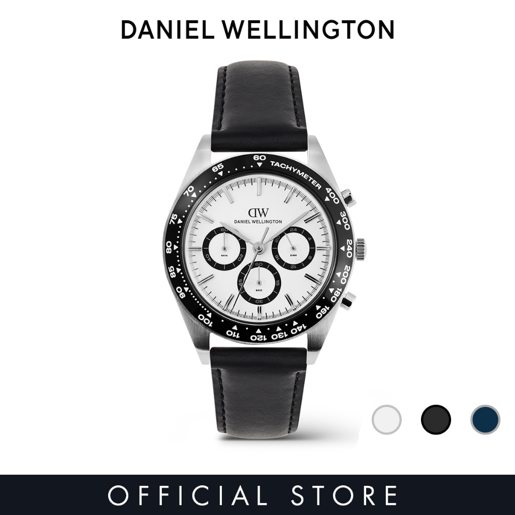 นาฬิกาข้อมือผู้ชาย Daniel Wellington Iconic Tachymeter 42mm Leather - Stainless Steel Leather Strap DW ราคา 10,639 บาท*ส่งฟรี