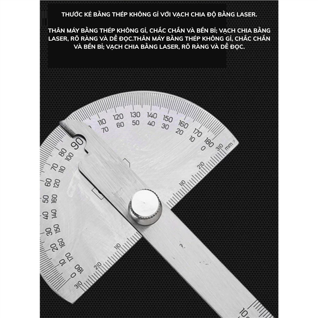Thước Đo Góc Kim Loại Deli 180° – Thước Góc Xoay Chính Xác, Bền Bỉ DL7306 - SGTOOLS