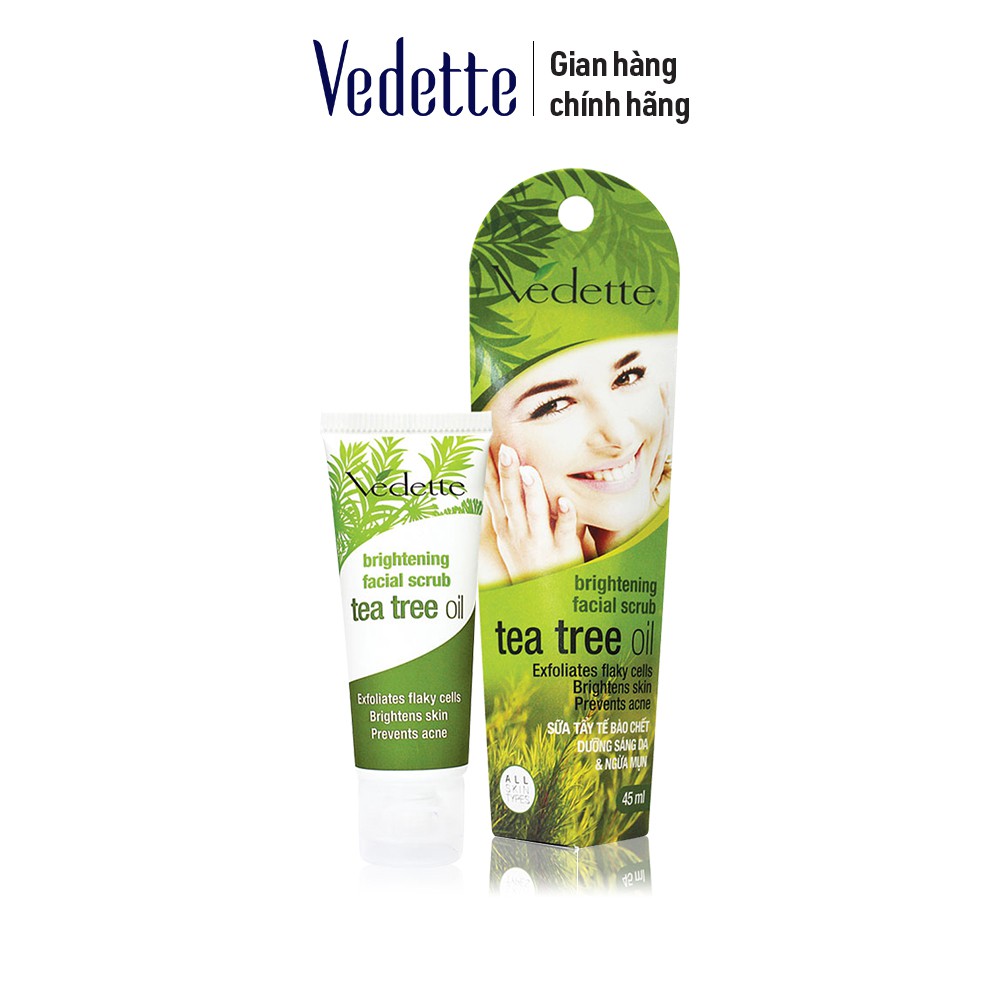 Sữa tẩy tế bào da chết vedette tinh dầu tràm trà 45ml sttb-tt-tt0045