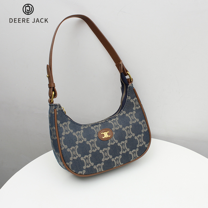 Jack deere Túi denim túi tote đeo vai lưỡi liềm mới