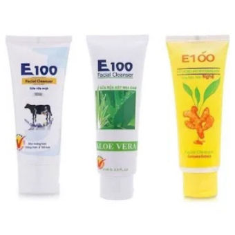 E100 Facial Cleanser 60g - 80g - Turmeric - Cow - Aloe Vera for Clean and Bright Skin