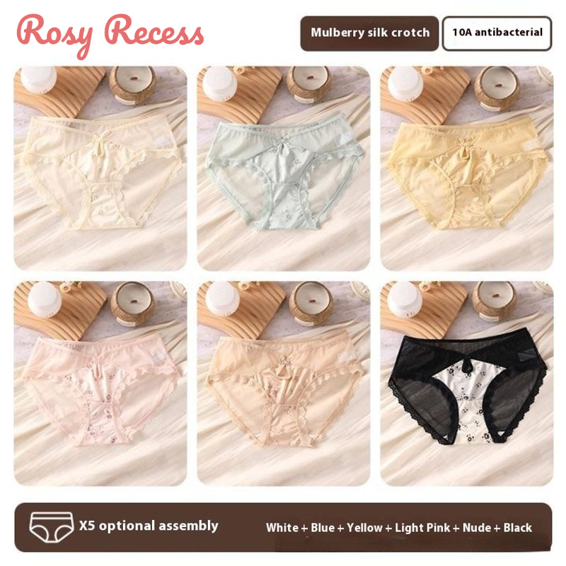 Hồng RECESS phụ nữ thanh lịch của viền ren tóm tắt với thiết kế tinh tế cho Comfort