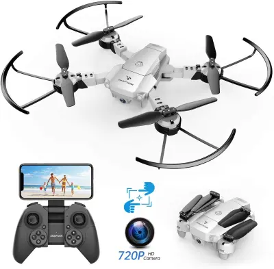 (SG SELLER) SNAPTAIN A10 Mini Foldable Drone with 720P HD Camera FPV WiFi RC Quadcopter w/Voice Control, Gesture Control, Trajectory Flight, Circle Fly, High-Speed Rotation, 3D Flips, G-Sensor, Headless Mode