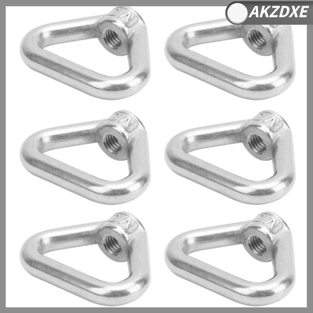 AKZDXE 6 pcs Chủ đề M8 Đai ốc nâng mắt Bạc Thép không gỉ 304 Phụ kiện ren Công suất cao Chủ đề nữ Bu lông mắt và đai ốc dành cho việc lắp đặt dây thừng, nâng và trang bị