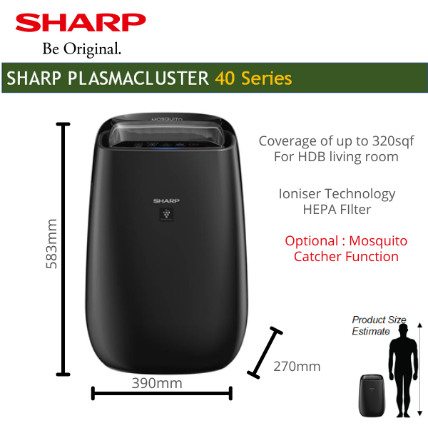 Air Purifier Ioniser Japanese Technology with HEPA Filter coverage 30sqm Fight Haze for living room with local warranty (Optional -mosquito catcher function) Singapore