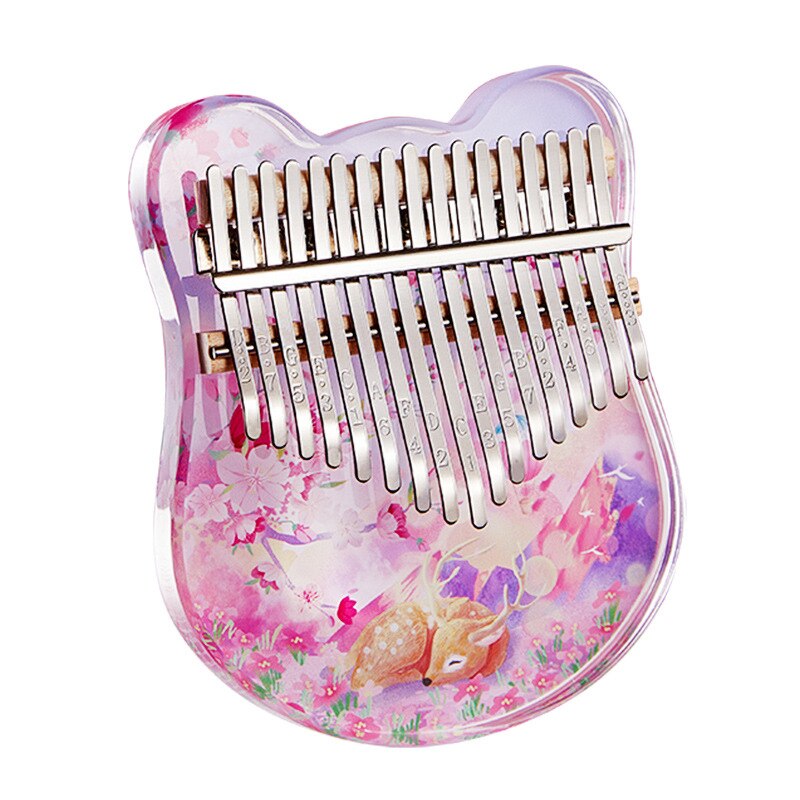 17 21 Key ngón tay cái Đàn Piano Acrylic trong suốt Mini kalimba dễ thương ngón tay Piano cô gái mới