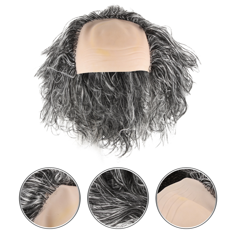 Popoushop old man bald wig funny prop grandpa costume wig men wig old person costume wig