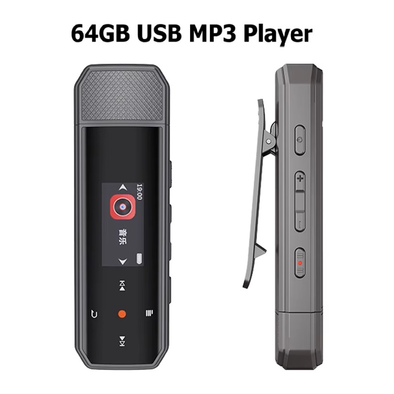 Ruizu X80 USB MP3 Mini 64GB phím cảm ứng Bluetooth 5.3 Thể Thao Clip Âm Nhạc Máy Nghe Nhạc Hỗ trợ FM Radio Ghi E-Book Pedometer MP3/MP4