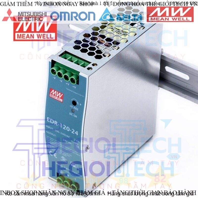 BỘ NGUỒN CÀI RAY CHÍNH HÃNG MEANWELL NDR EDR 120-12, EDR-120-24, EDR-150-24, EDR-120-48, NDR-120-24, NDR-120-48 MỚI - EDR-120-48 - MỚI FULLBOX 100%