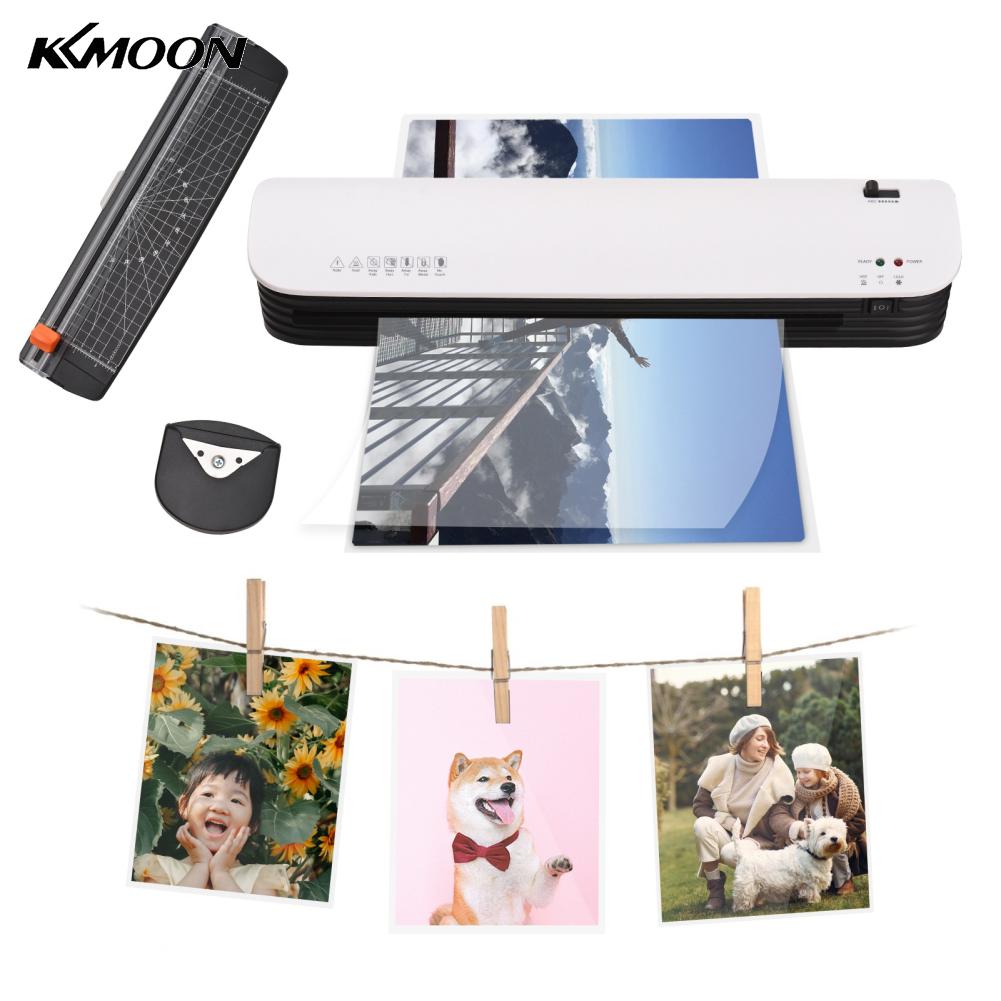 KKmoon Laminator Machine Set A3 Size Hot and Cold Lamination 2 Roller System with 25 A3/A4/A5/A6 Laminating Pouches Corner Rounder for Home School Office Supplies