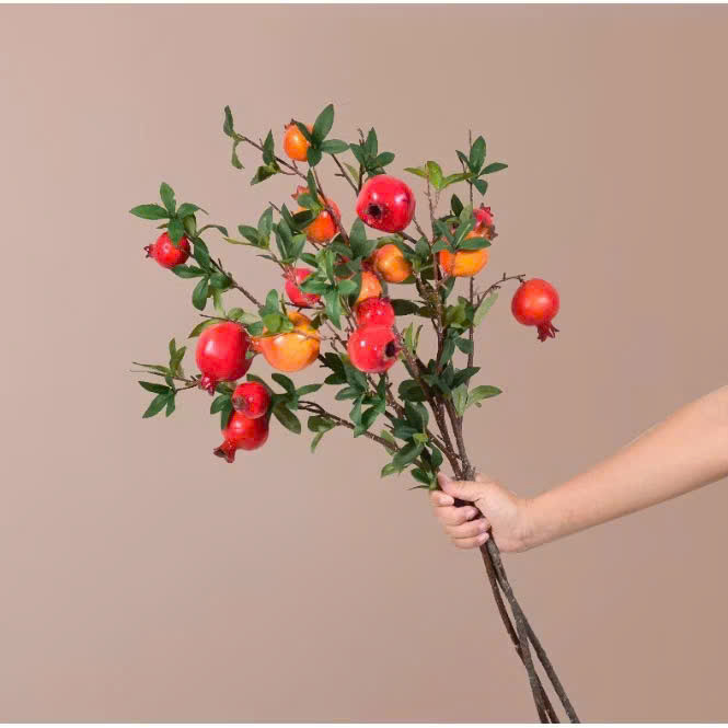 7 Red Pomegranate Fruits, Large Size 85cm, Decor Accessories for Home Decoration, Furniture, Restaurants, Photography Accessories