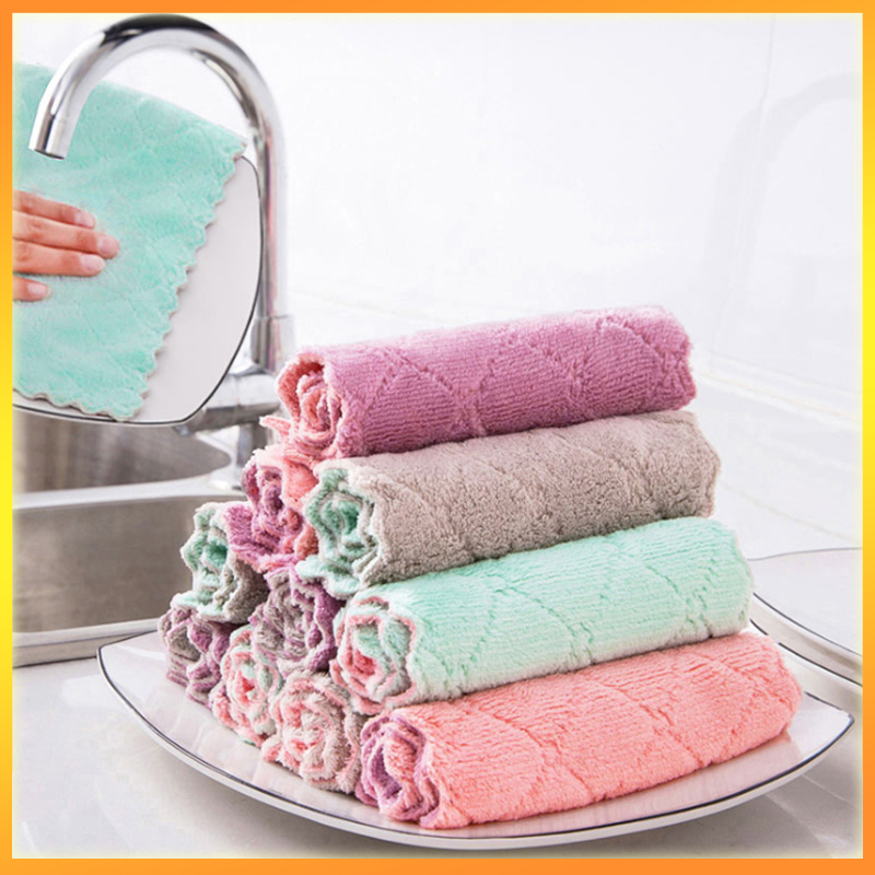 ผ้าเช็ดโต๊ะ ผ้าเช็ดจาน ผ้าเช็ดมือ ผ้าขี้ริ้ว ผ้าเช็ดอเนกประสงค์ 25*25 cm/16*27 cm ราคา 2 บาท*ส่งฟรี