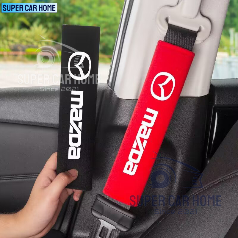 SCH 2Pieces Mazda Car Safety Seat Belt Harness Shoulder Strap Pad Cushion Cover For Mazda BT-50 Mazda3 CX3 CX9 CX5 CX8 Mazda6 MX-5 CX30 ราคา 225 บาท*ส่งฟรี
