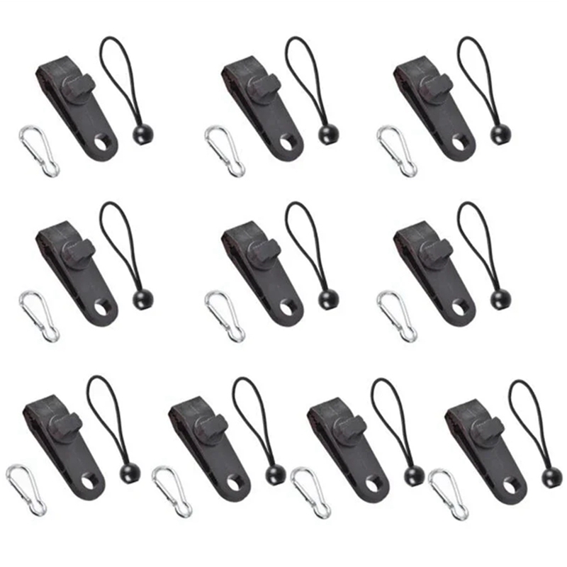 Tent Clips Heavy Duty Lock Grip Tarp Clamps Ball Bungee Cord Securements Strong for Outdoor Camping 