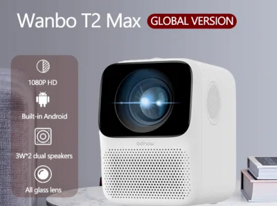 #Global Version# Wanbo T2 Free T2 MAX LCD Portable Mini Projector LED Support 1080P Vertical Keystone Correction Home Theater Projector
