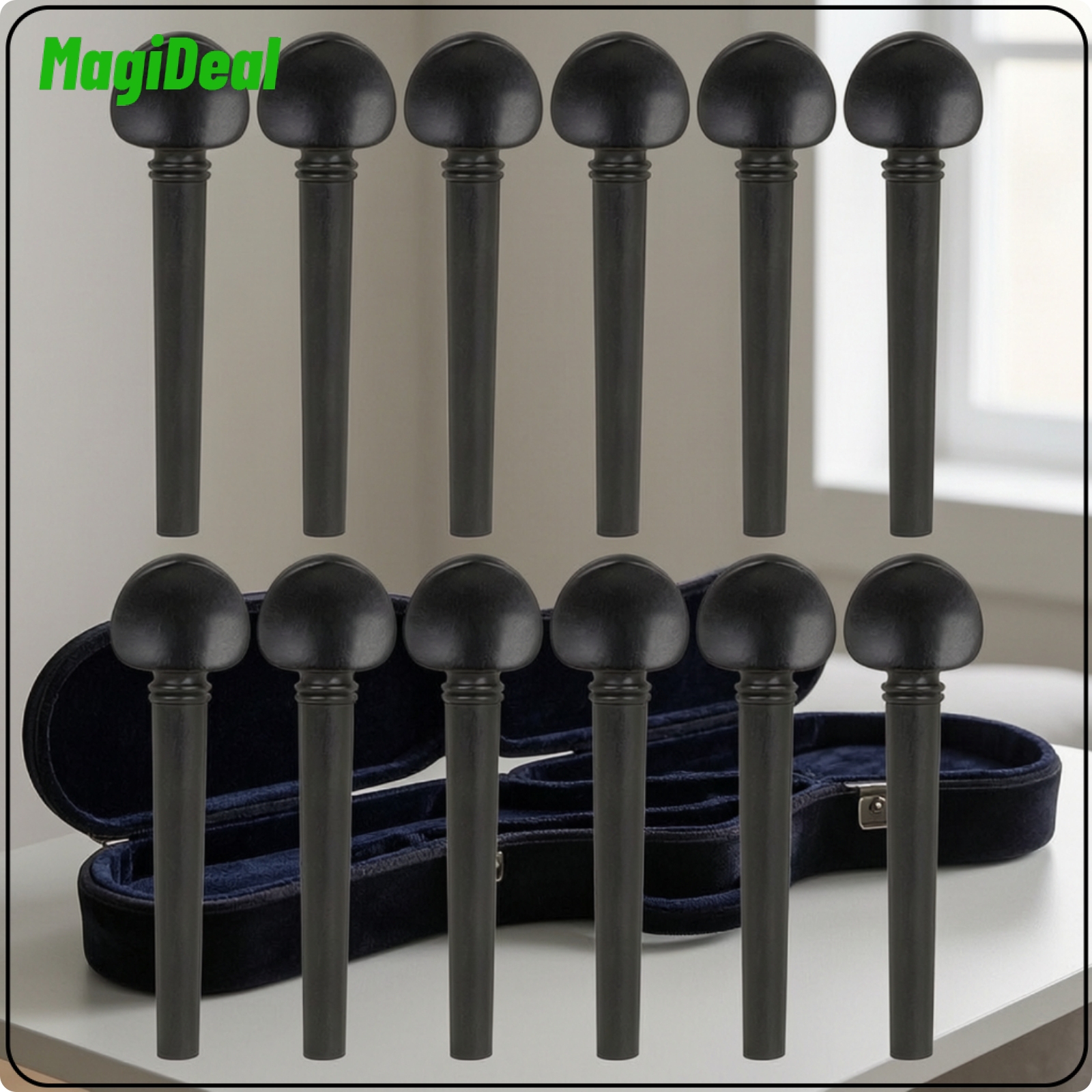 MagiDeal 12 Pieces Black Violin Peg with Eye Replacement Violin Tuning Pegs Smooth Fiddle Tuning Pegs Slim for Violinists, Luthiers, Students, Luthier Workshop ราคา 3,107 บาท*ส่งฟรี