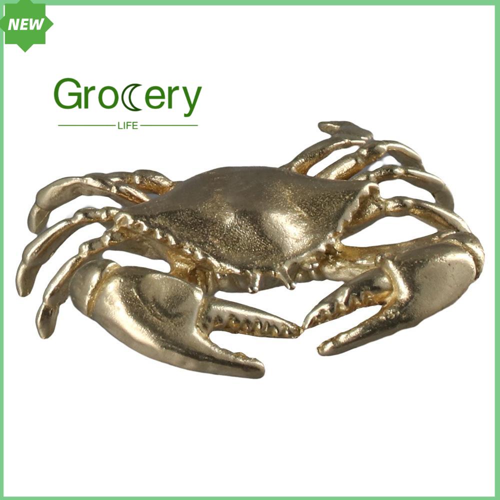 GROCERY LIFE Cua Tượng cua nhỏ Vàng Đồng thau Trang trí hình con cua Tượng cua Vàng Nhà