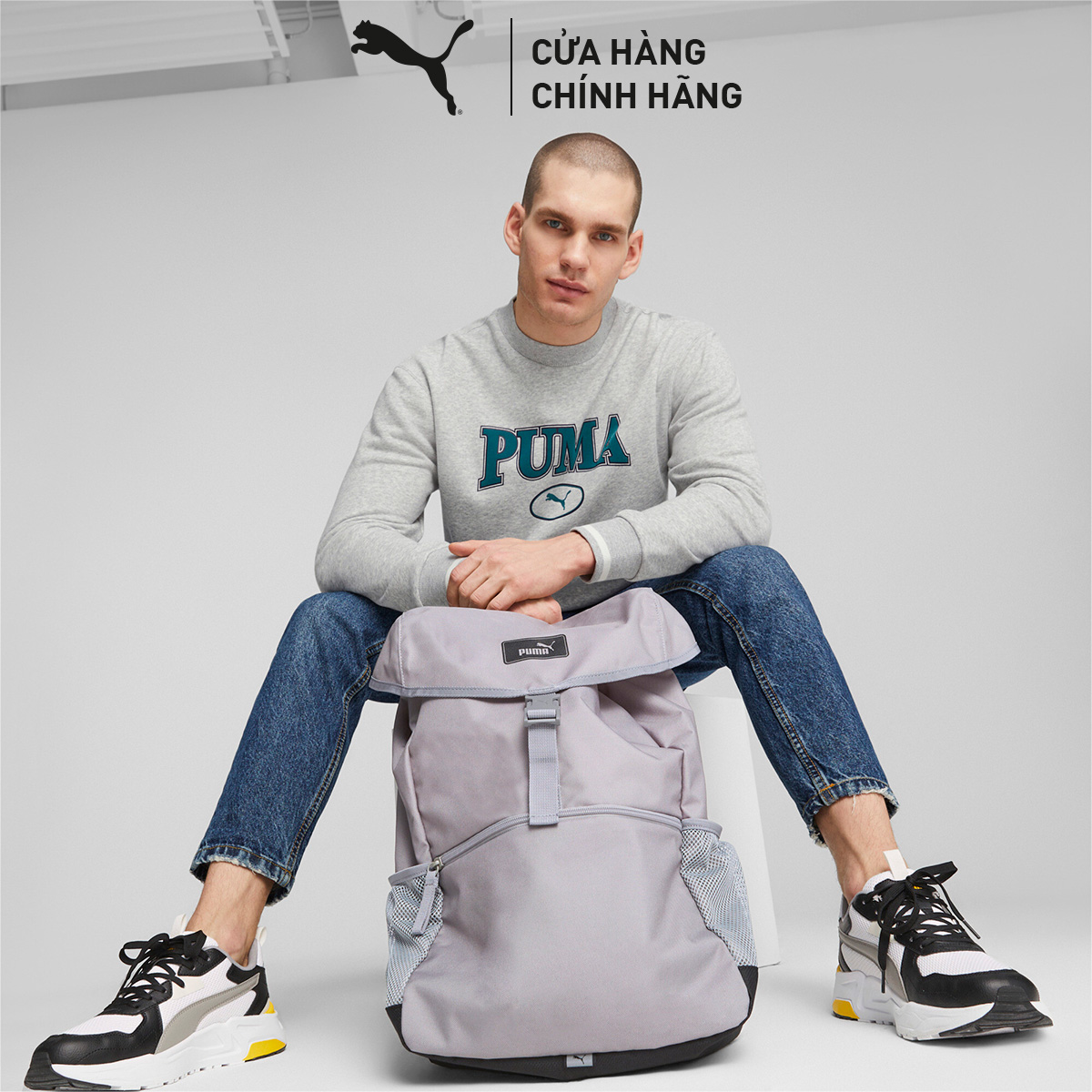 Balo thời trang PUMA Unisex Style Concrete Gray Màu Xám