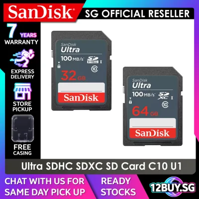 SanDisk Ultra SDHC C10 UHS-I card 100MB/s Read Speed 32GB 64GB DUNR 12BUY.SG 7 Years Warranty Express Delivery 2-7 Days