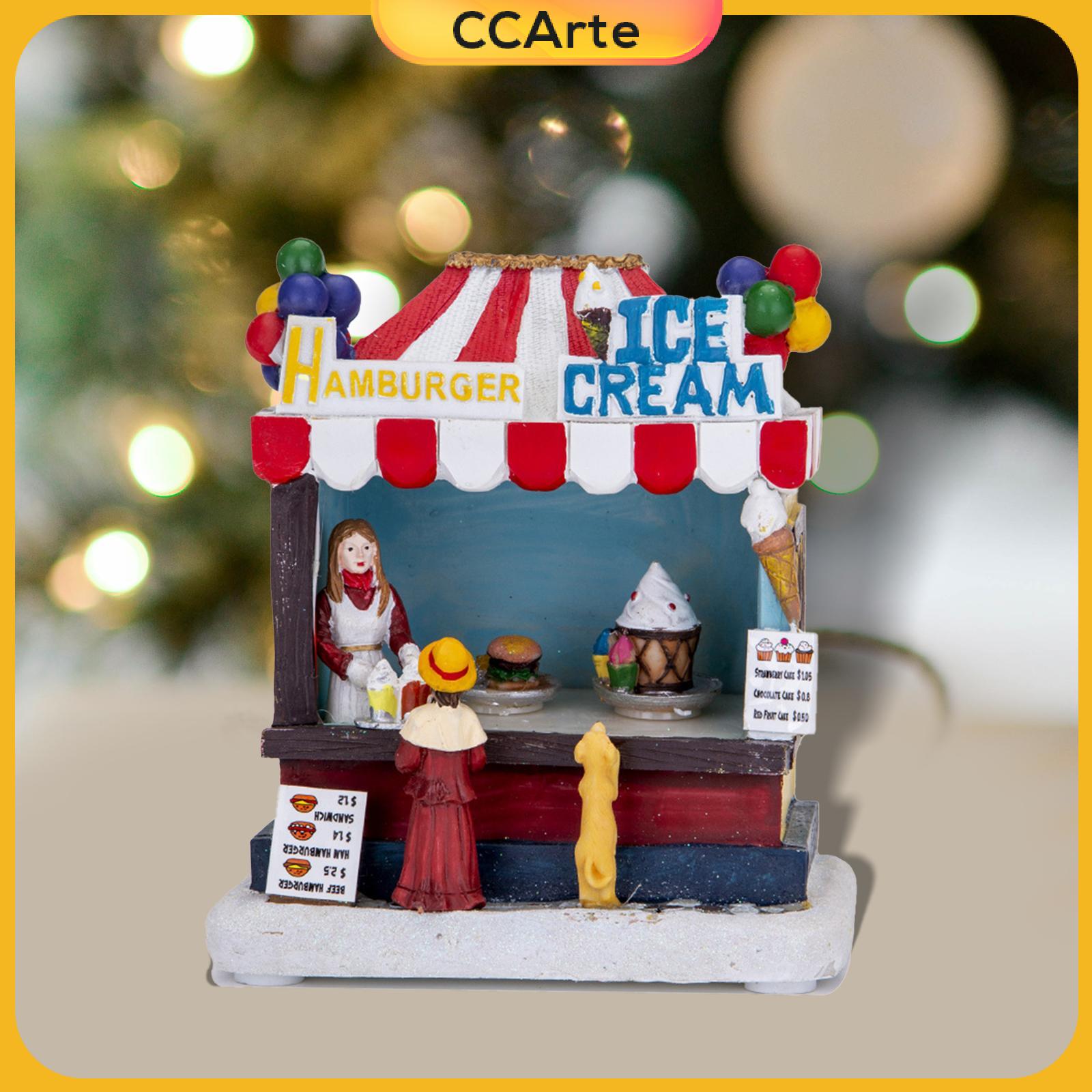 CCArte Ice Cream Small House Musical Ornament Music Box for Restaurant