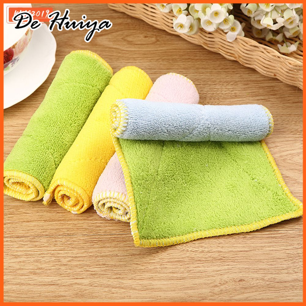 DEHUIYA ผ้าเช็ดครัวไฟเบอร์ละเอียดพิเศษสองด้านดูดซับได้ดี ราคา 17 บาท*ส่งฟรี
