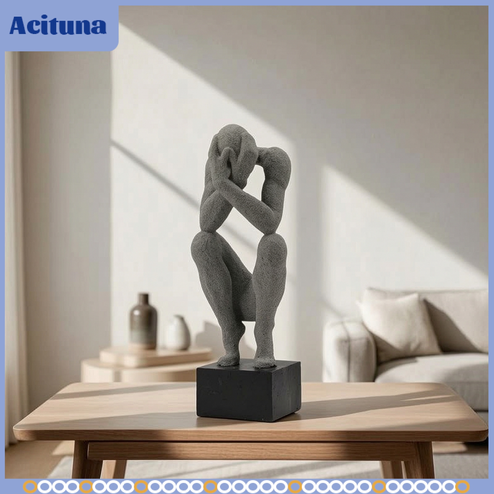 Acituna Modern Abstract Human Statue Stable Abstract Sculpture Long-Lasting Figurine with Base Versatile for Minimalists, Office ราคา 7,018 บาท*ส่งฟรี