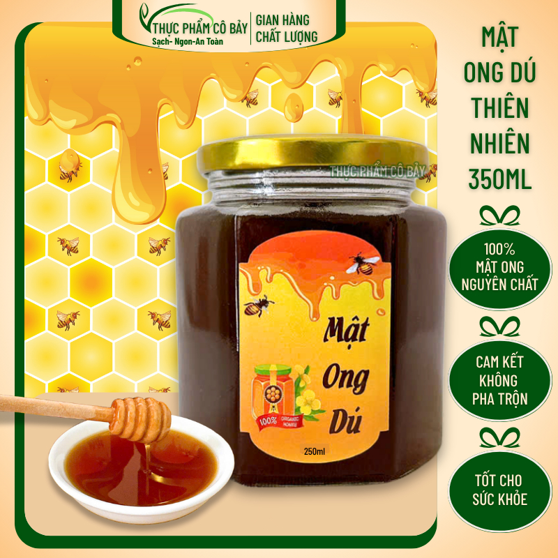 Mật Ong Dú 350ML Chuẩn Không Pha Trộn lấy mật 100% từ hoa tự nhiên tăng đề kháng