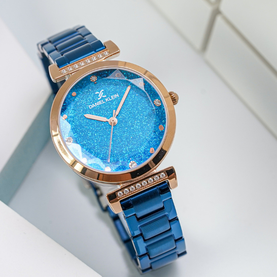 Đồng hồ nữ Daniel Klein Watch DK.1.12536 mặt nhỏ đính đá kính cứng chống xước chống nước dây thép đeo tay cao cấp