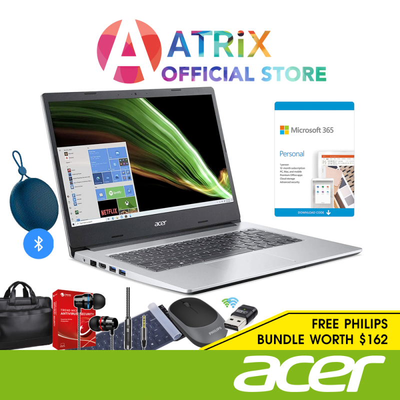 【Free BT Speaker】Acer Aspire 1 A114-33-C1Y7 | 14inch FHD 1920x1080 | Intel Celeron | 4GB DDR4 | 64GB eMMc | Win10 Home in S Mode | 1Y Acer Warranty