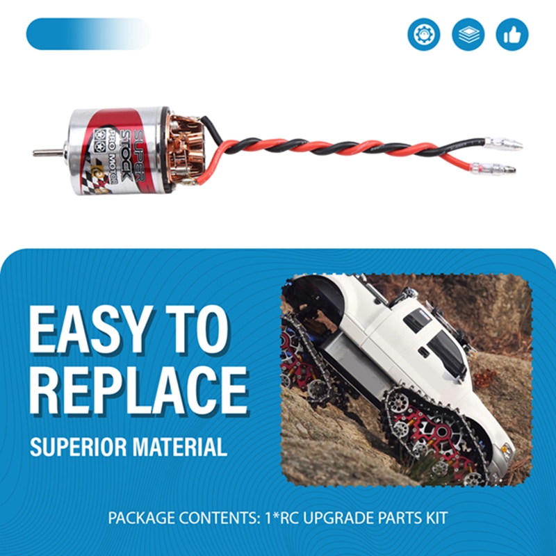 540 Brushed Motor Waterproof with Heat Sink for 1:10 RC Car Crawler SCX10 AXI03007 90046 Gen8