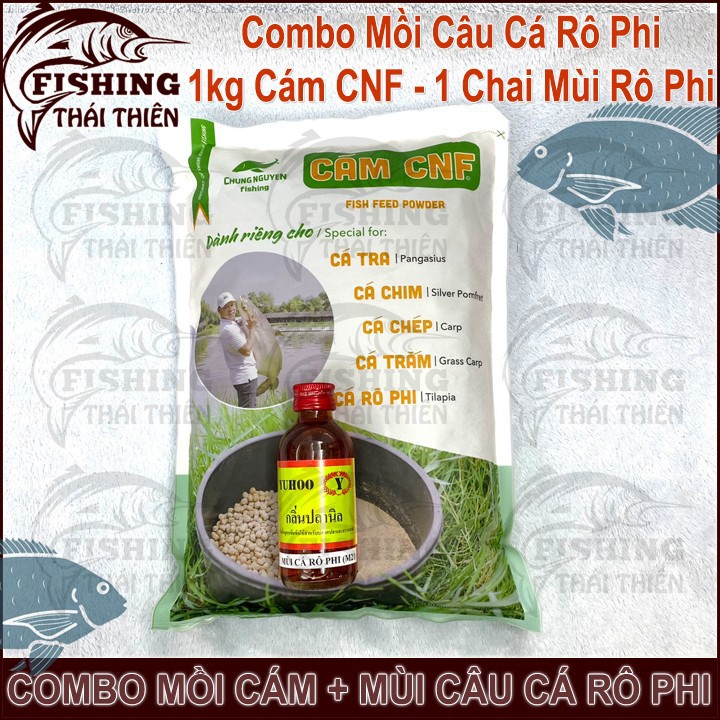 LZD Mồi Câu Cá Rô Phi  Combo 1kg Cám CNF + 1 Chai Tinh Mùi Thái Lan M21 Chuyên Câu Cá Rô Phi