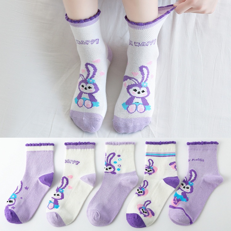 Girls Socks Summer Thin Pure Cotton Mesh Socks Wholesale Star Delu Baby