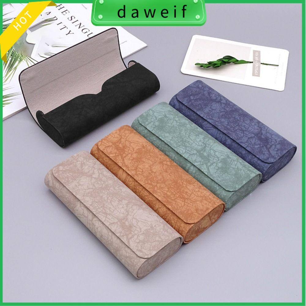 DAWEIF Ốp bảo vệ Hộp kính Da PU Chống ép Hộp kính râm Phụ kiện kính mắt Vỏ cứng Hộp đựng kính mắt Phụ nữ