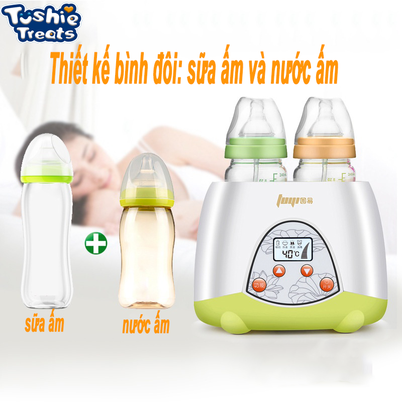 Tushie Treats Máy hâm sữa tiệt trùng bình sữa 4 chức năng, hâm nóng, ủ ấm, tiệt trùng bình sữa, hâm thức ăn cho bé bảo hành 12 tháng