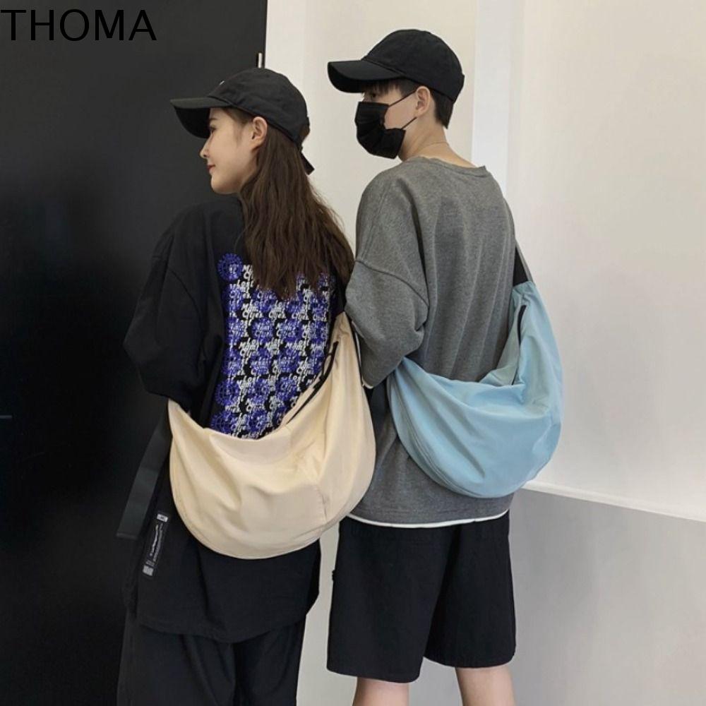 THOMA Phong cách Nhật Bản Túi đeo chéo thanh thiếu niên Harajuku Sức chứa lớn Túi đeo vai Thời trang Thường ngày Túi Nylon nhẹ Nam Nữ