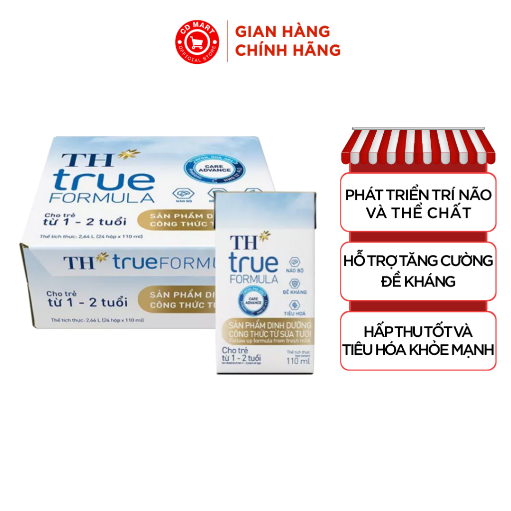 Thùng 24 hộp sản phẩm dinh dưỡng công thức từ sữa TH true MILK Formula (110ml/ 180ml)