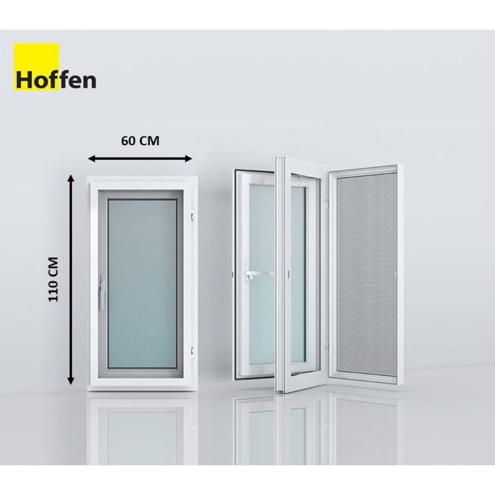 Global House HOFFEN PRO หน้าต่างไวนิล บานเปิดเดี่ยว W2 60x110ซม. สีขาว พร้อมมุ้ง รับประกันของเเท้! ราคา 4,066 บาท*ส่งฟรี
