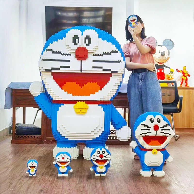 Le.go Mô hình lắp ráp lego doraemon 30-38-65cm, đồ chơi lắp ráp mèo mon cute giúp trẻ rèn tư duy, decor trang trí phòng