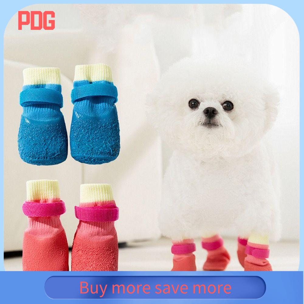 PDG 4Pcs/Set Không trượt Giày cho chó Chống bẩn Chống thấm nước Giày lưới cho chó con Di động Chống mài mòn Bảo vệ chân thú cưng Đồ dùng cho thú cưng