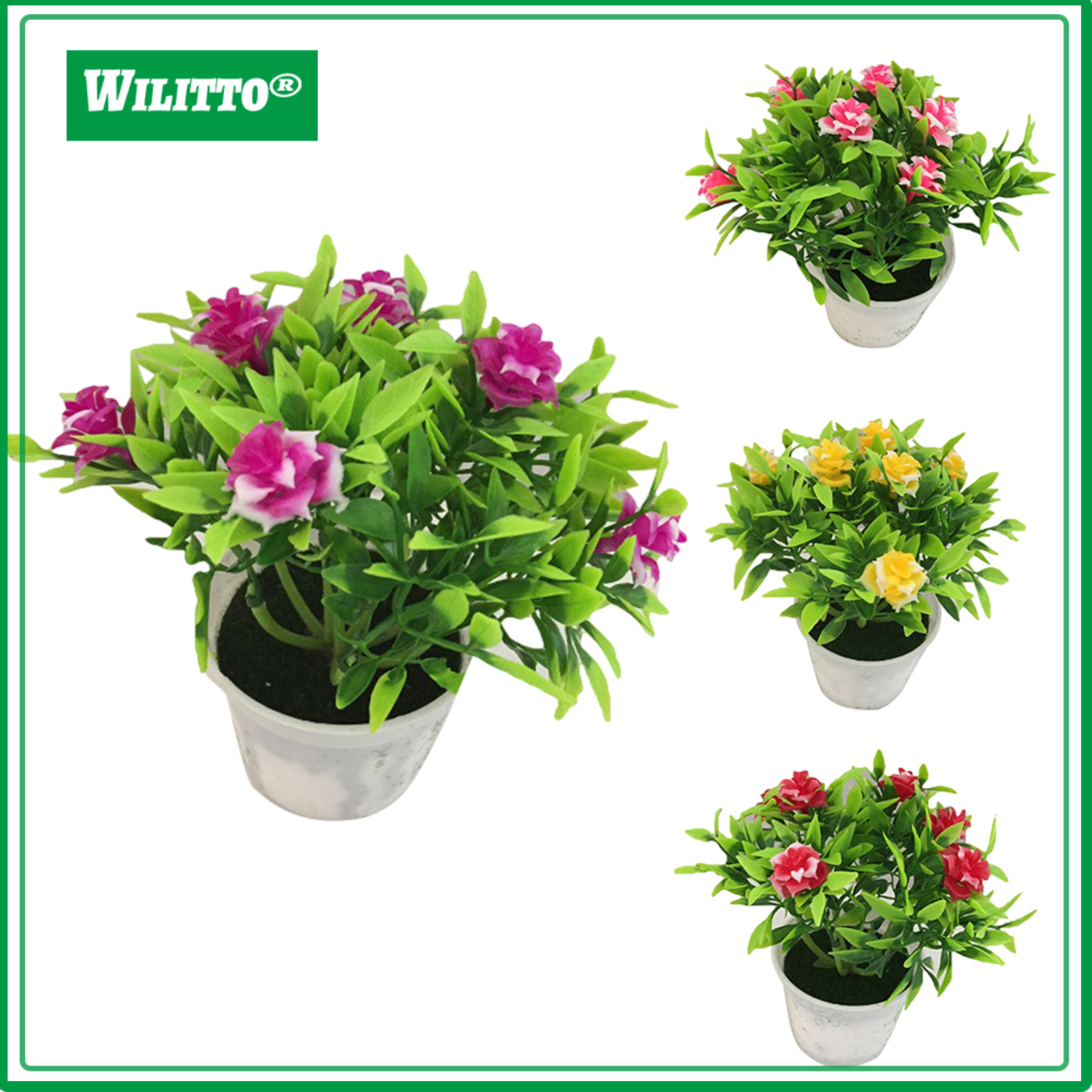 1Pc Potted Artificial Flower Rose Stage Garden Wedding Home Party Decor Props ราคา 52 บาท*ส่งฟรี