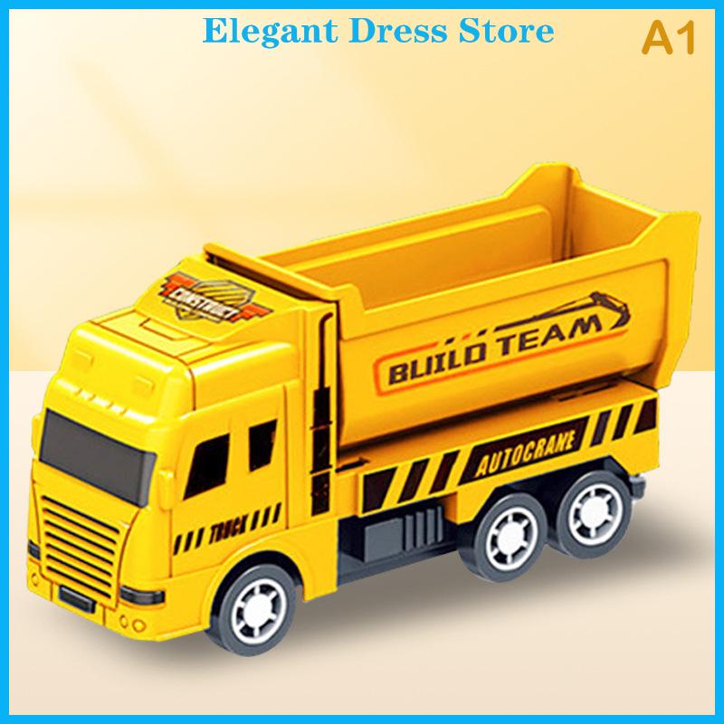 [K&P Elegant]👗👗 Trẻ em Đồ chơi xe hơi quán tính vệ sinh xe tải mô hình kéo trở lại kỹ thuật quân sự Xe chữa cháy động cơ bé trai đồ chơi cho trẻ em Quà tặng - 6