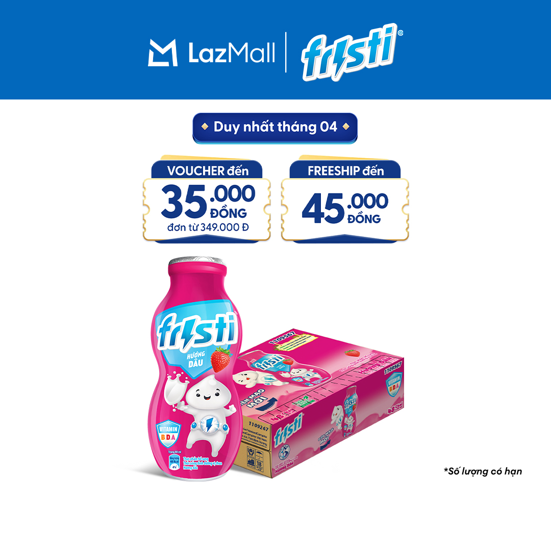Thùng 48 Chai Sữa Chua Uống Fristi Hương Dâu 80ml (48x80ml)